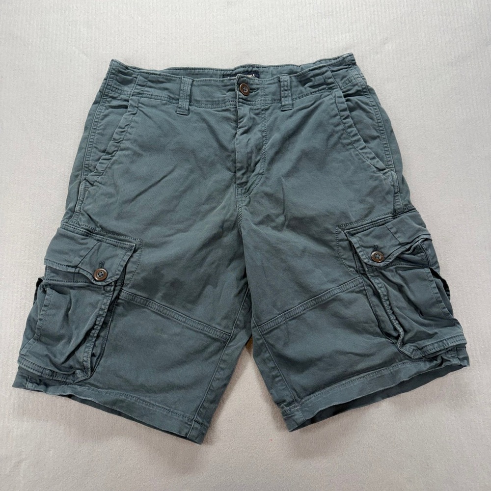 American Eagle Cargo Shorts Mens 31 Blue Teal Cotton Blend Utility Pockets